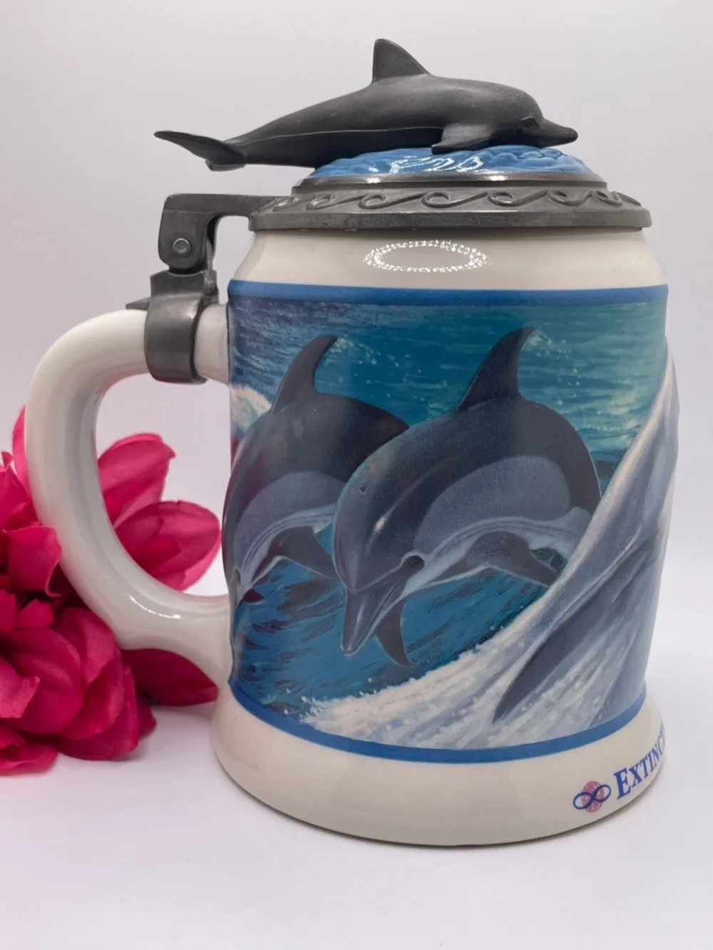 1995 Anheuser-Busch Marine Conserv. Series "Extinction is Forever” Dolphin Stein - Picture 4 of 8